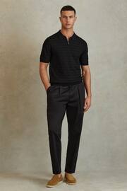 Reiss Black Rizzo Half-Zip Knitted Polo Shirt - Image 3 of 5