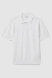Reiss White Rizzo Half-Zip Knitted Polo Shirt - Image 2 of 5