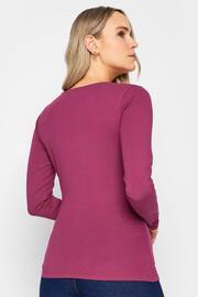 Long Tall Sally Pink Jersey Wrap Top - Image 3 of 3