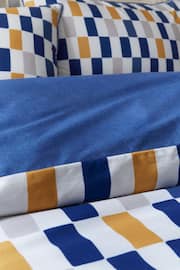 Content by Terence Conran Blue Oblong Checkerboard Cotton Duvet Cover Set - Image 3 of 4