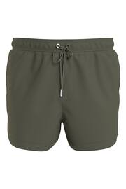 Calvin Klein Green Plain Swim Shorts - Image 1 of 4