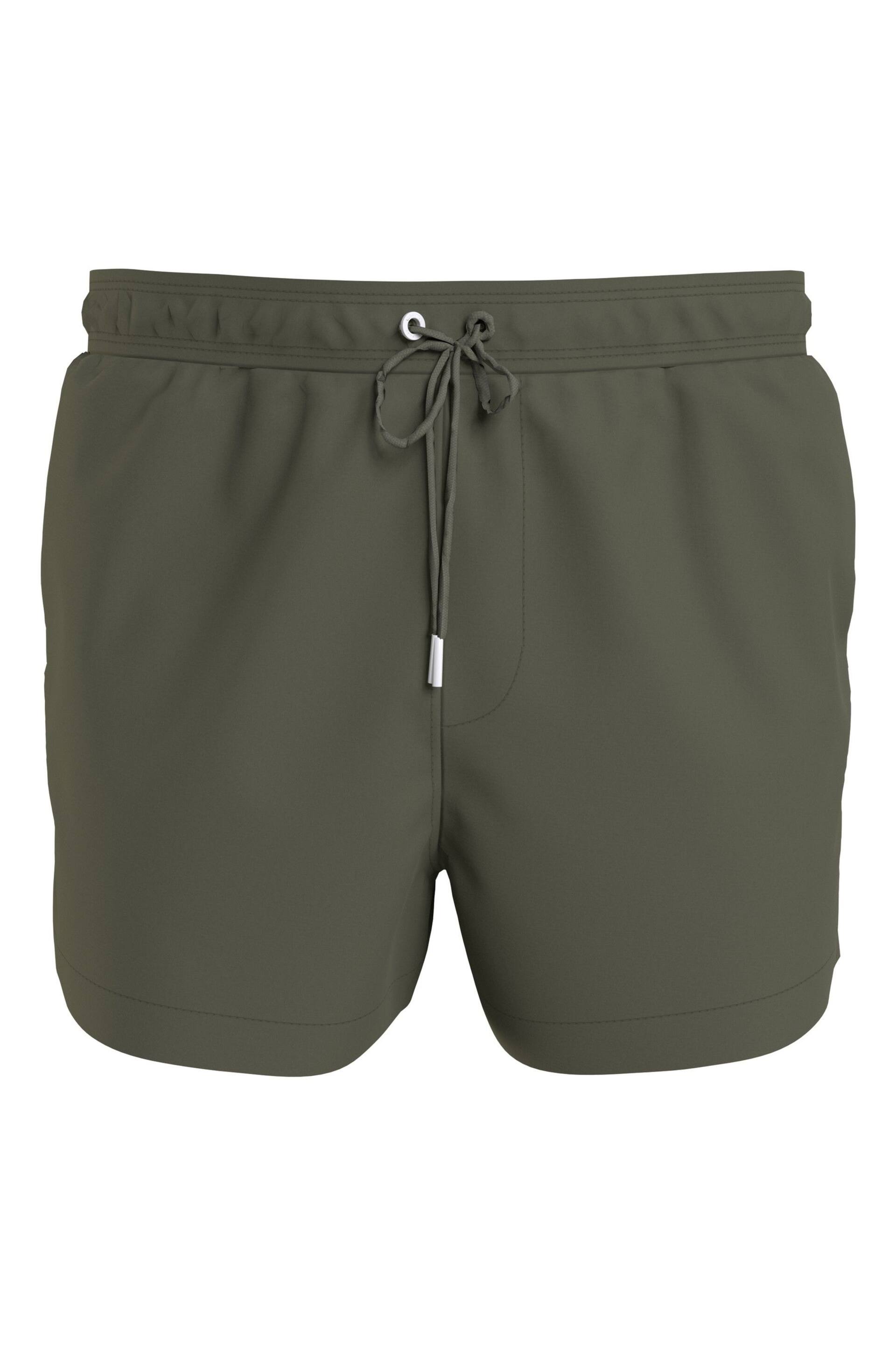 Calvin Klein Green Plain Swim Shorts - Image 1 of 4