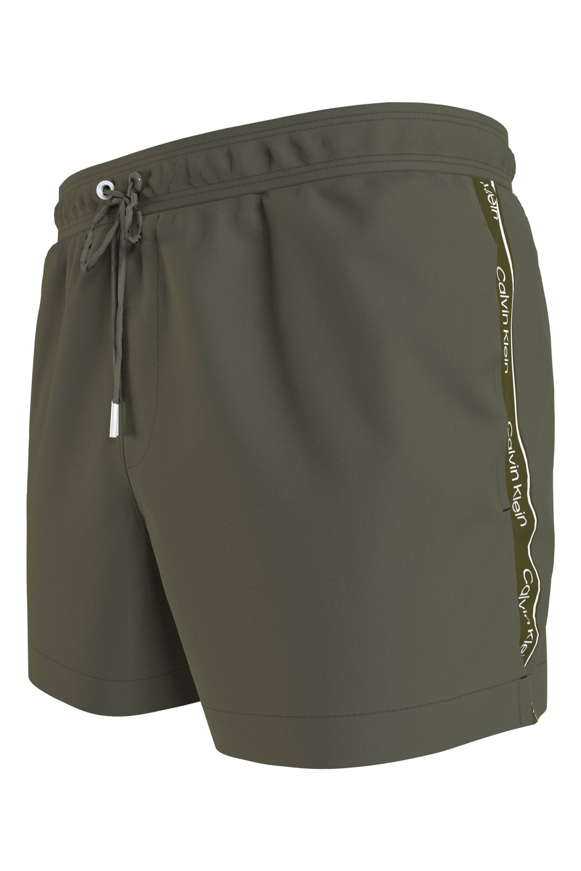 Calvin Klein Green Plain Swim Shorts - Image 3 of 4