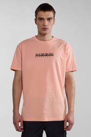 Napapijri Box Logo Pink Short Sleeve T-Shirt - Image 1 of 7