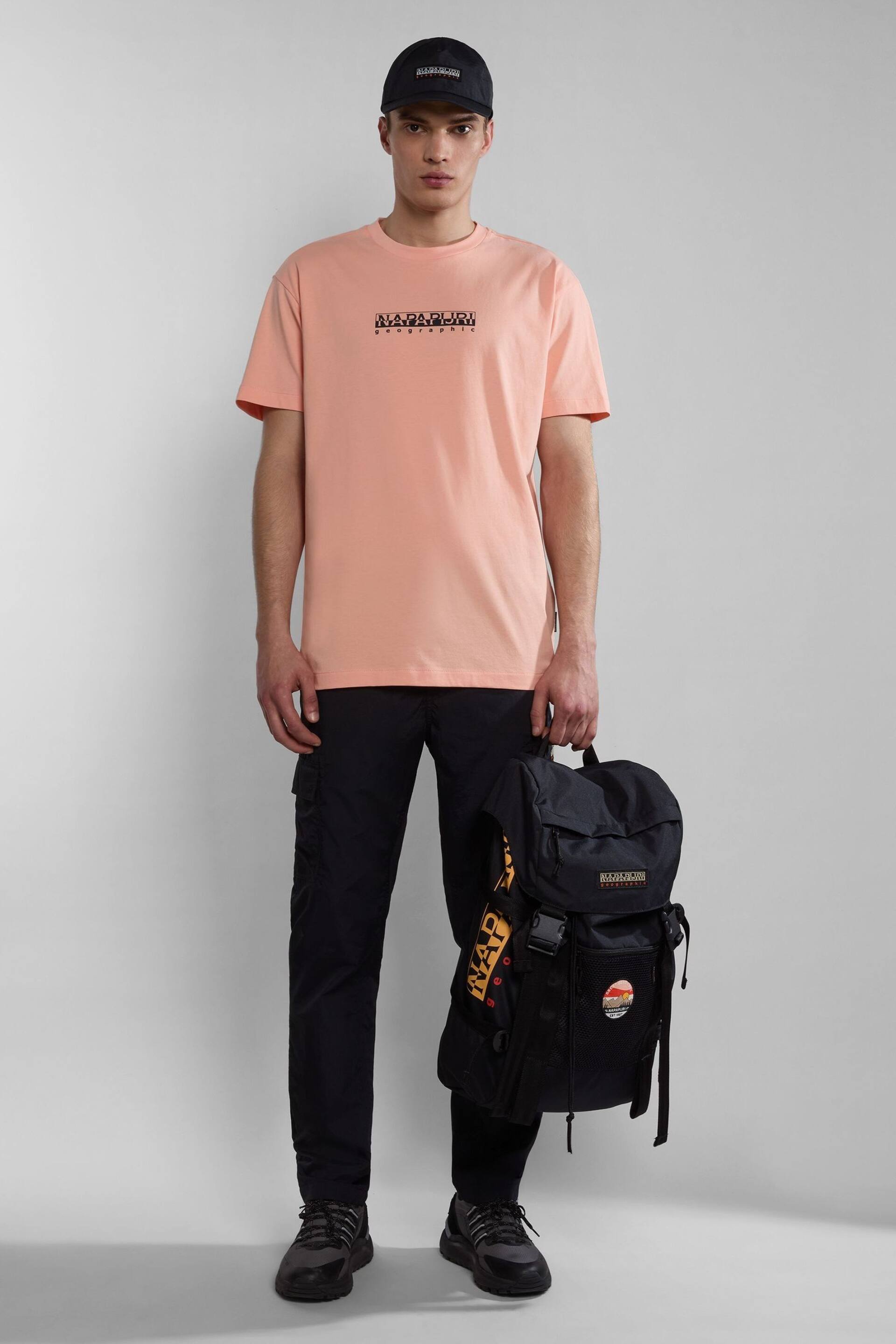 Napapijri Box Logo Pink Short Sleeve T-Shirt - Image 2 of 7