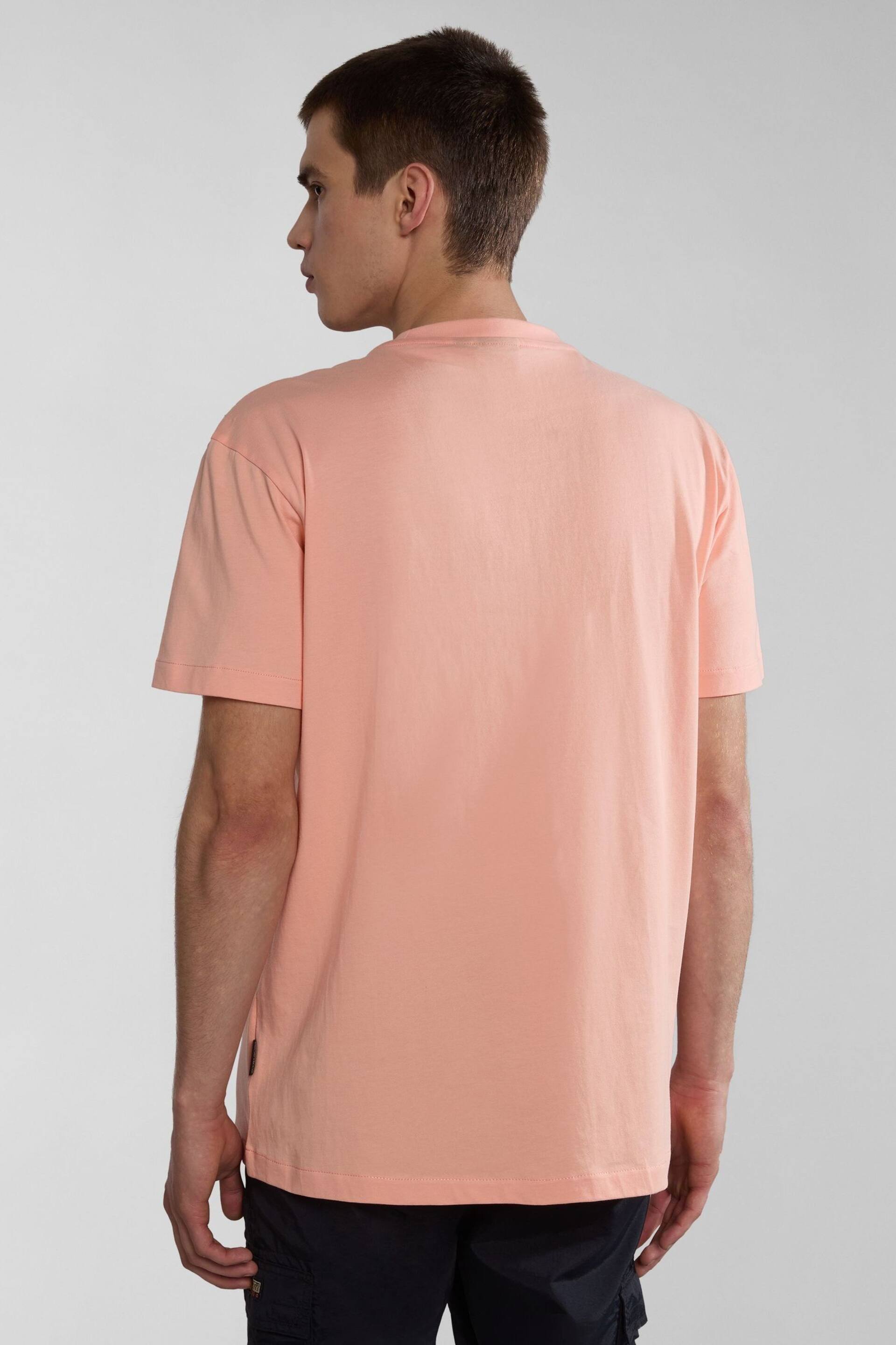 Napapijri Box Logo Pink Short Sleeve T-Shirt - Image 3 of 7