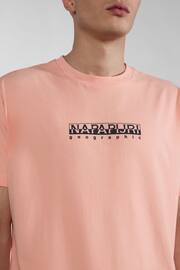 Napapijri Box Logo Pink Short Sleeve T-Shirt - Image 4 of 7
