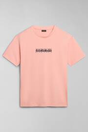 Napapijri Box Logo Pink Short Sleeve T-Shirt - Image 5 of 7