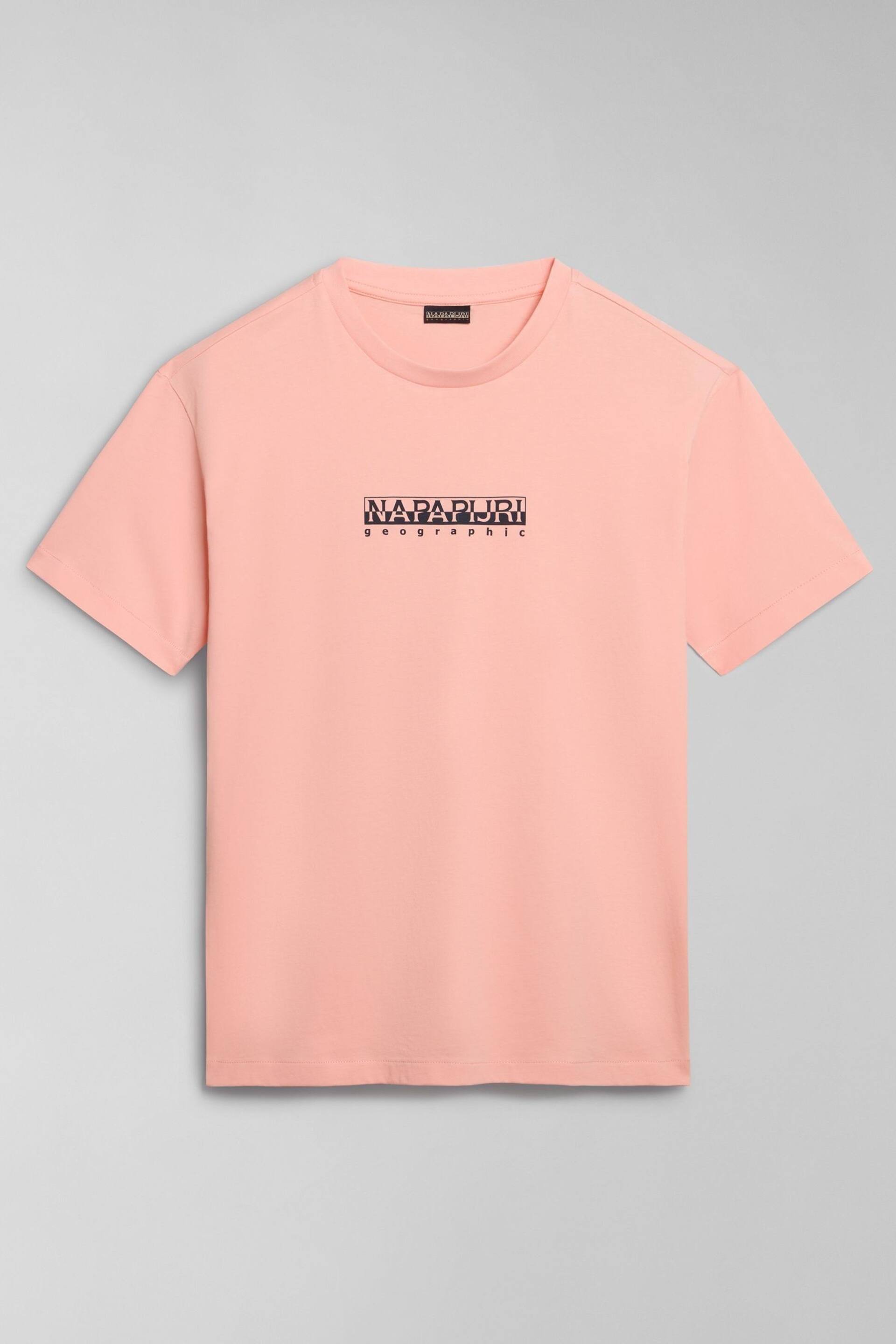 Napapijri Box Logo Pink Short Sleeve T-Shirt - Image 5 of 7