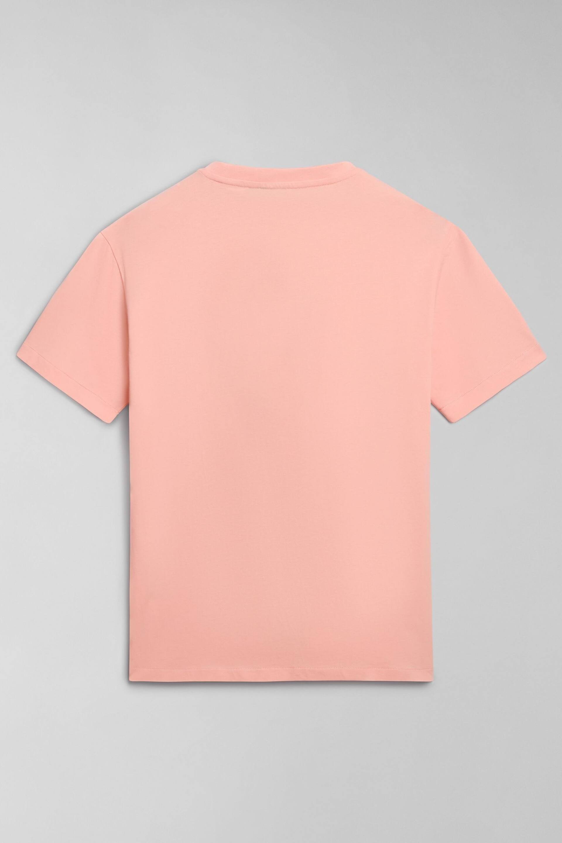 Napapijri Box Logo Pink Short Sleeve T-Shirt - Image 6 of 7