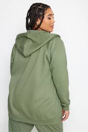 Yours Curve Green Zip Through Hoodie - Image 3 of 4