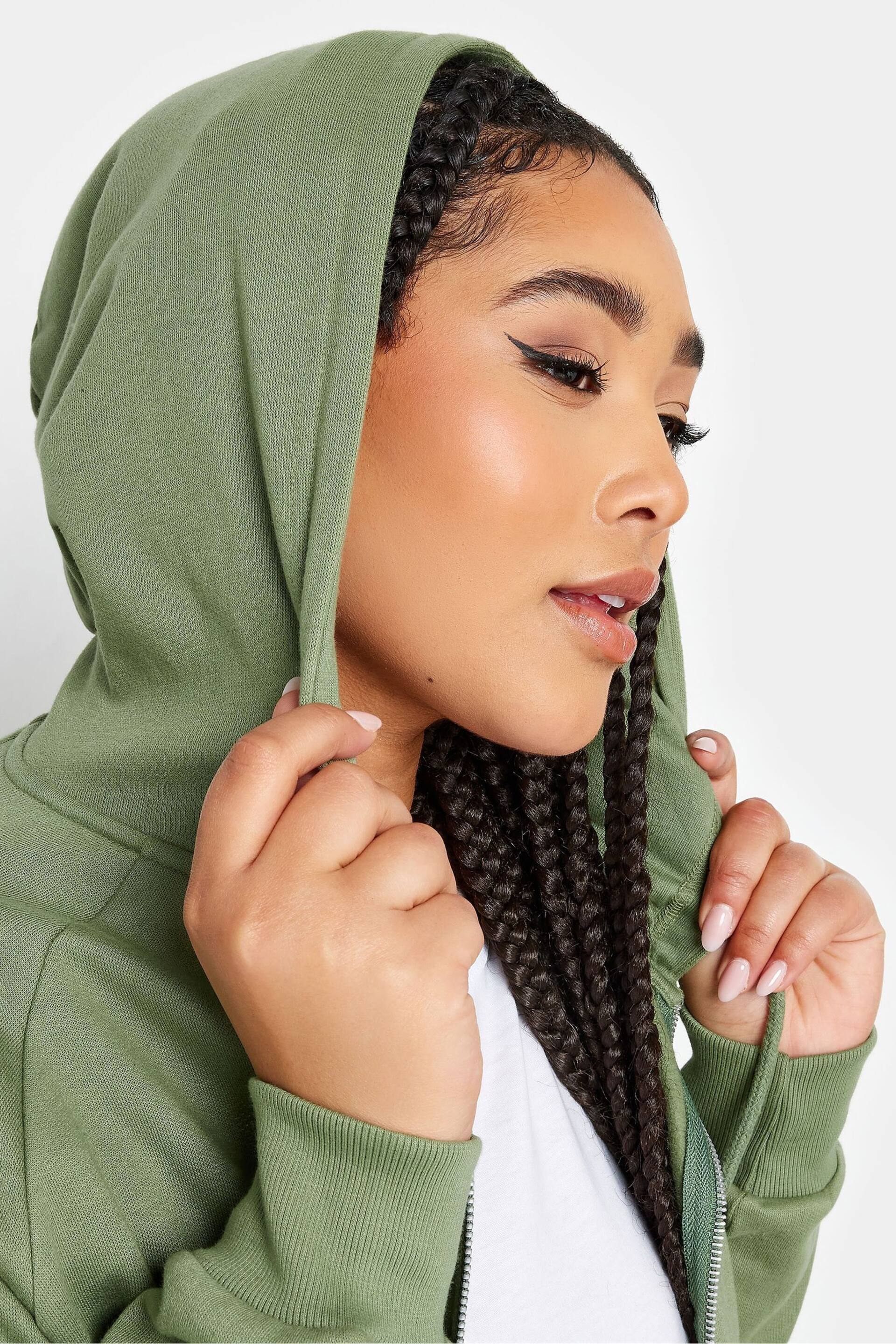 Yours Curve Green Zip Through Hoodie - Image 4 of 4