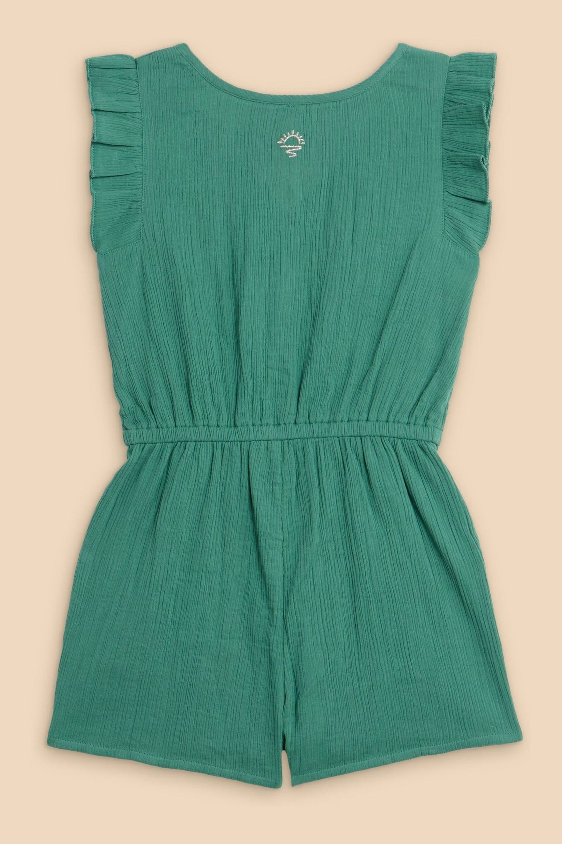 White Stuff Green Woven Frill Playsuit - Image 2 of 3