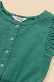 White Stuff Green Woven Frill Playsuit - Image 3 of 3