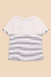 White Stuff White Embroidered Stripe T-Shirt - Image 2 of 3