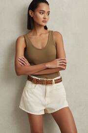 Reiss Cream Colorado Garment Dyed Shorts - Image 1 of 6