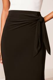 Lipsy Black Wrap Midi Skirt - Image 4 of 4