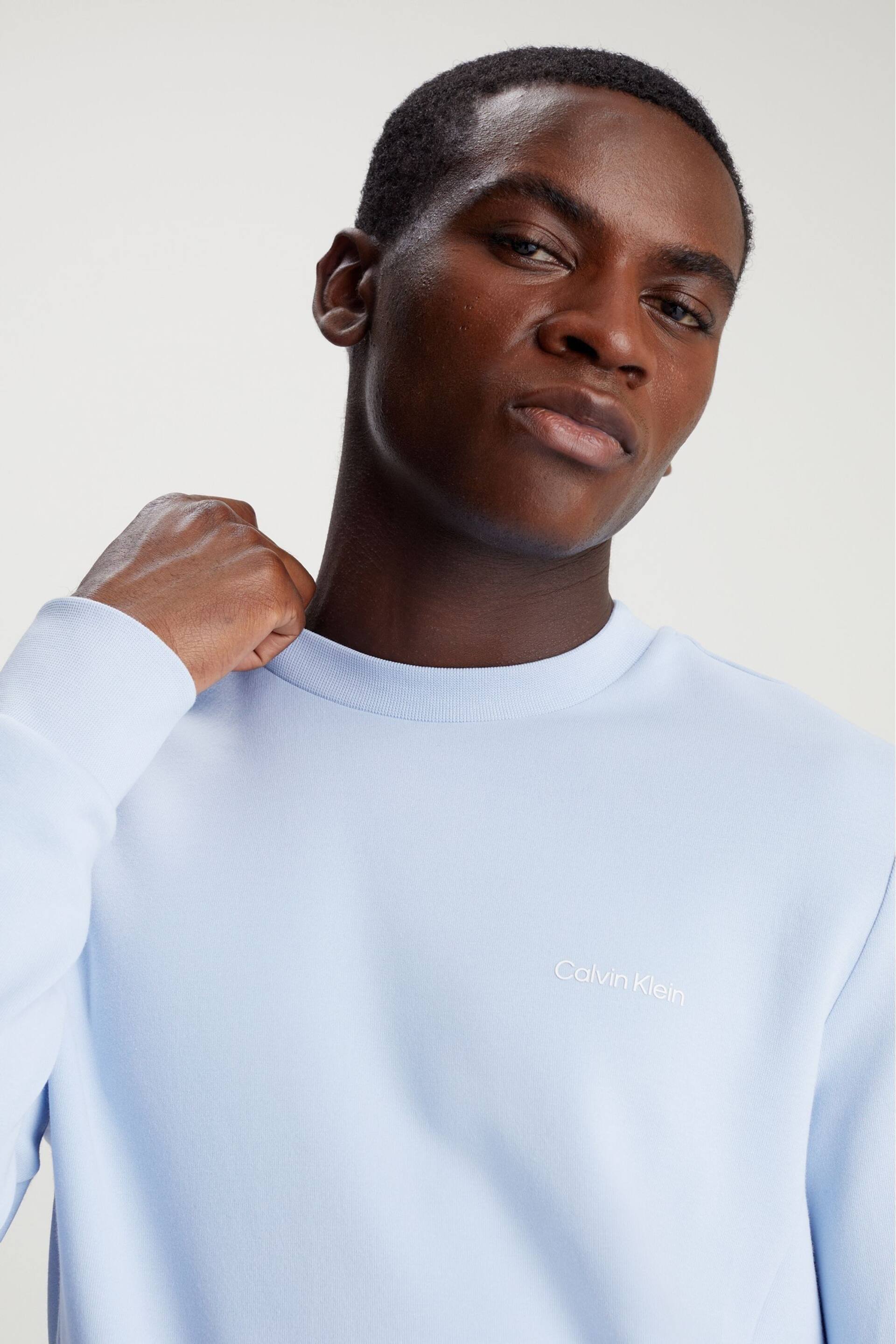 Calvin Klein Blue Logo Sweatshirt - Image 3 of 4