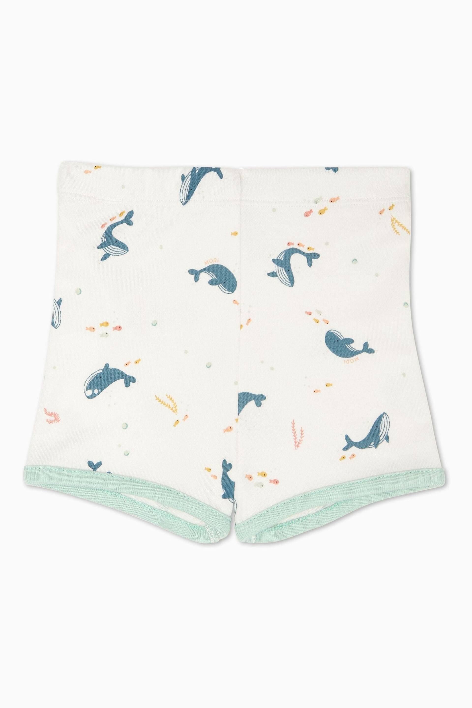 MORI Organic Cotton & Bamboo Whale White Print Short Pyjama Set - Image 1 of 4