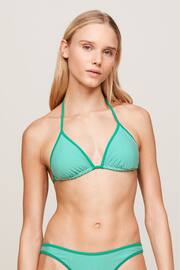 Tommy Hilfiger Green Triangle Stripe Bikini Top - Image 1 of 5