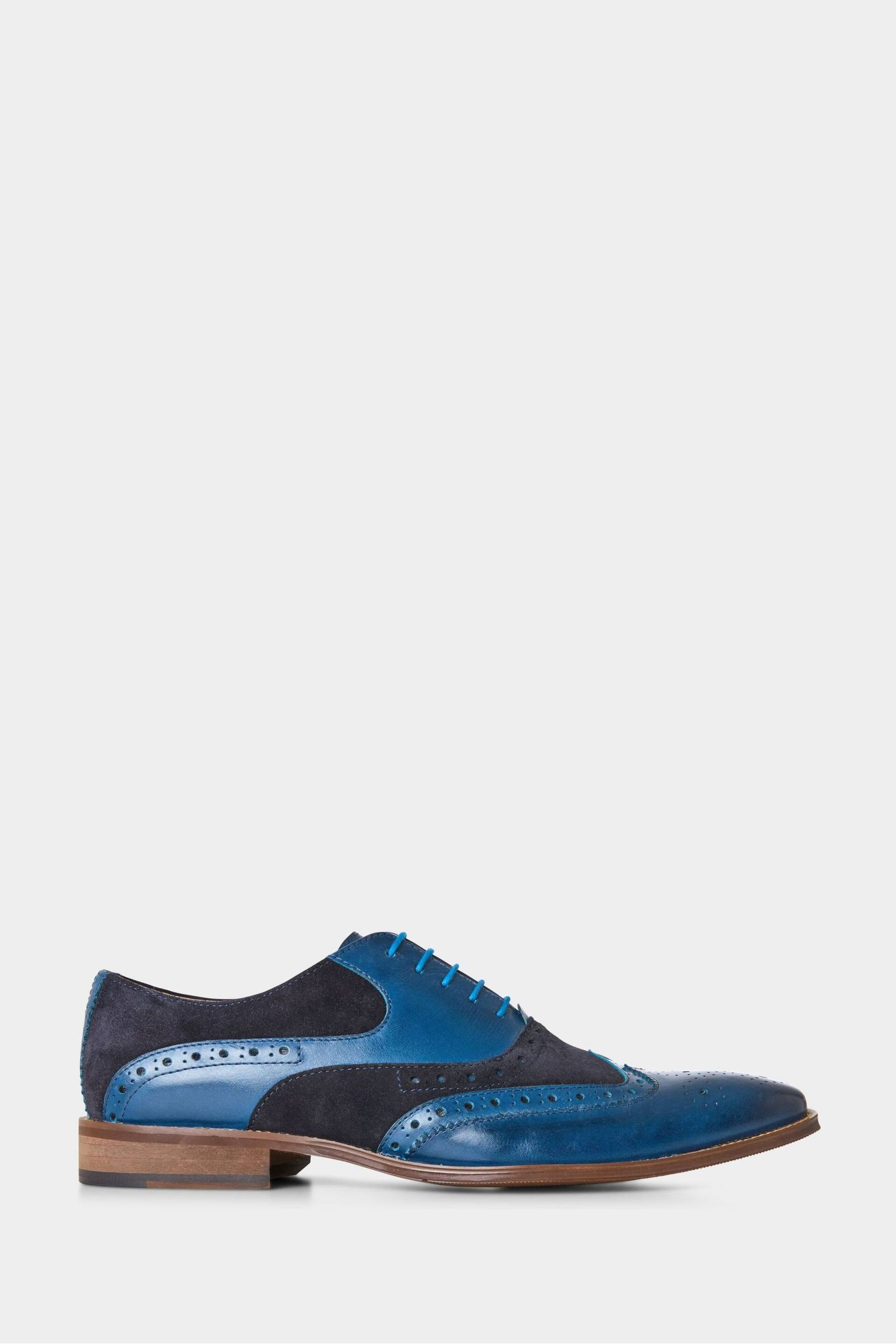 Joe Browns Blue Statement Leather Suede Brogues - Image 2 of 5