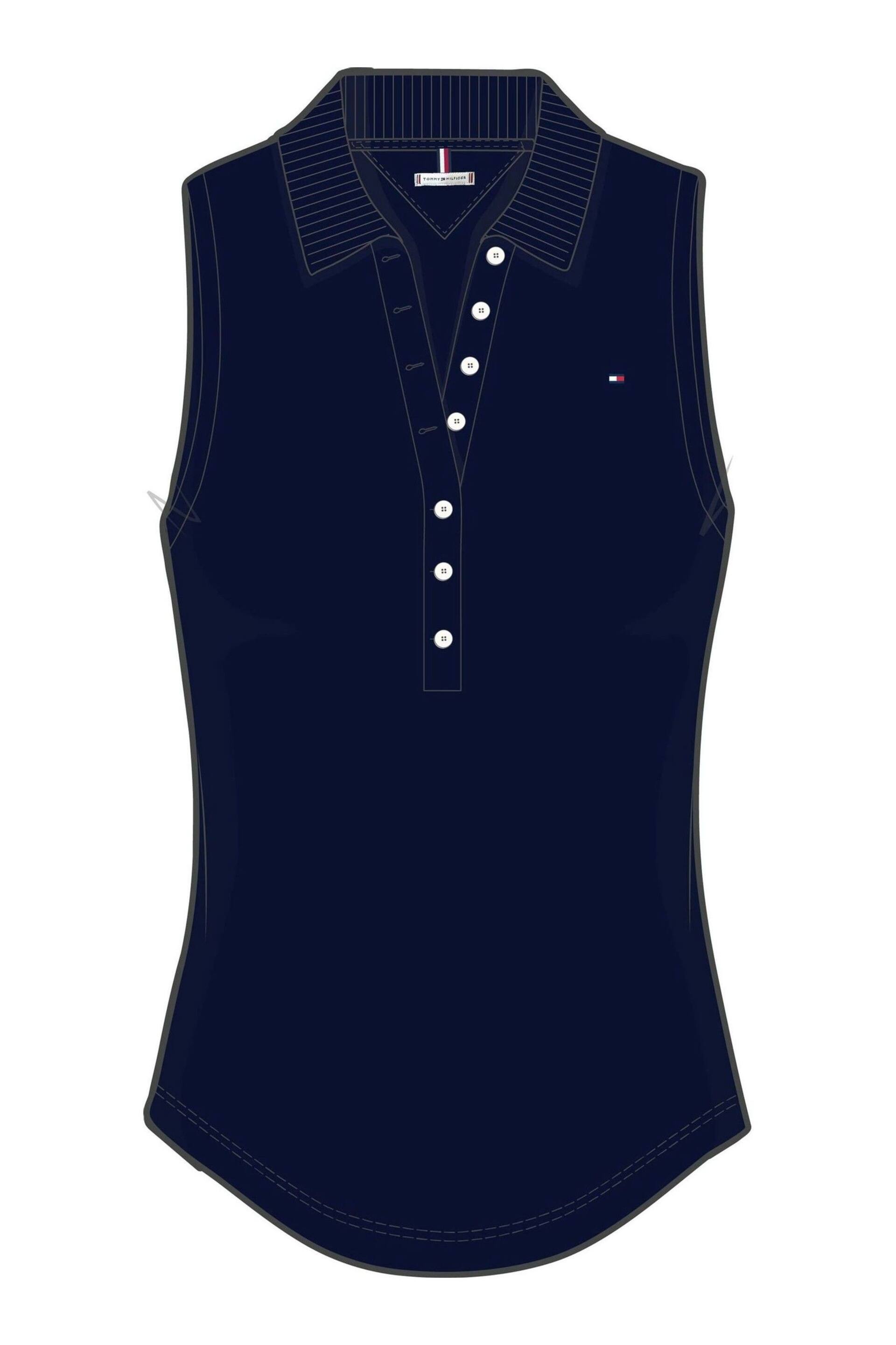 Tommy Hilfiger Blue1985 Sleeveless Polo Top - Image 5 of 5