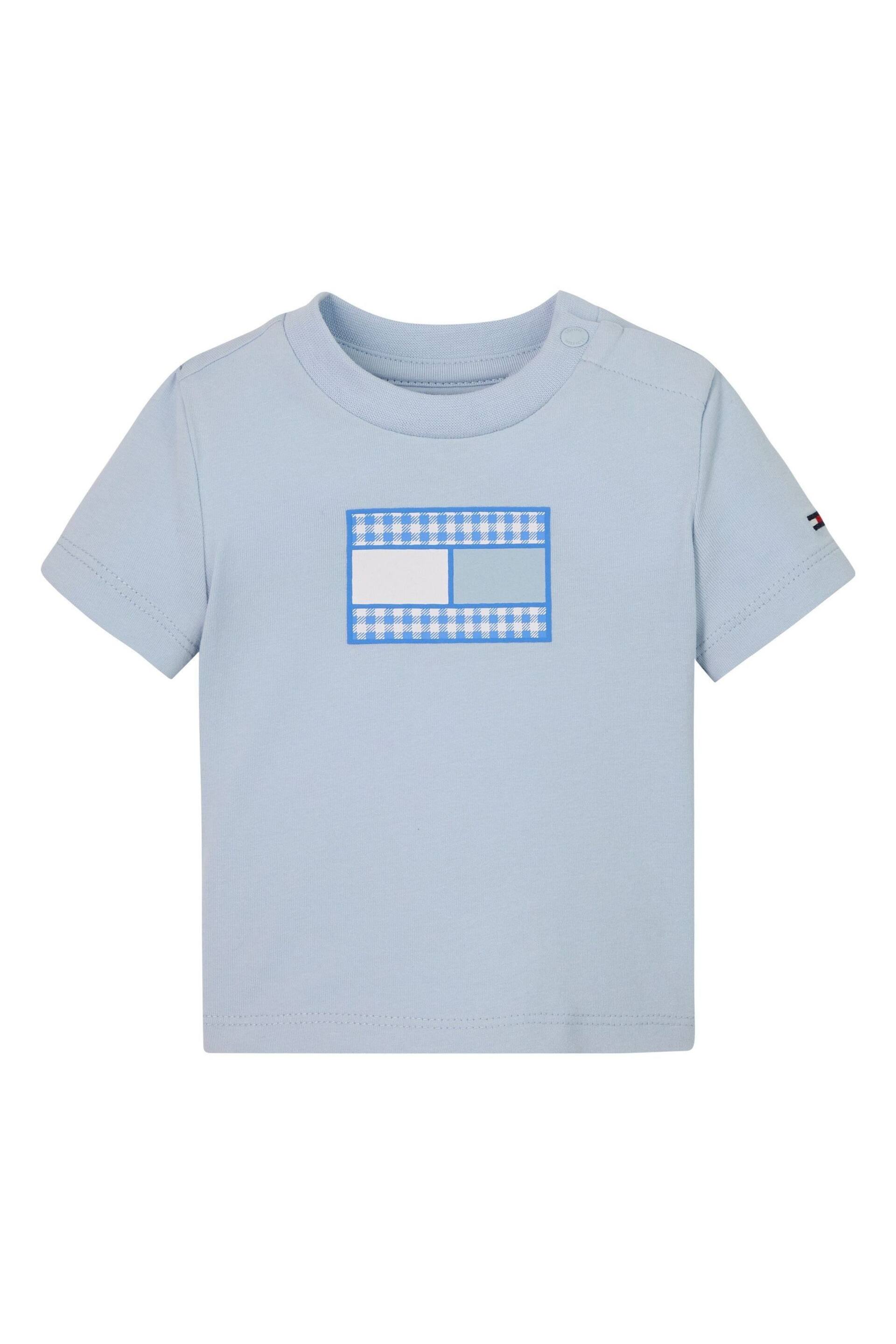 Tommy Hilfiger Baby Blue Gingham Flag T-Shirt - Image 1 of 3