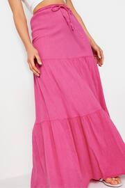Long Tall Sally Pink Acid Wash Tiered Maxi Skirt - Image 4 of 4