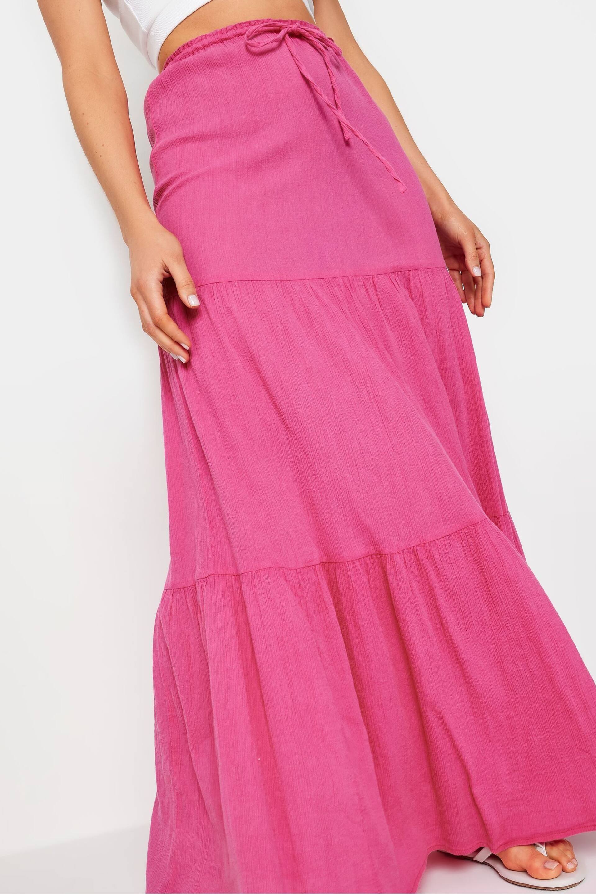 Long Tall Sally Pink Acid Wash Tiered Maxi Skirt - Image 4 of 4