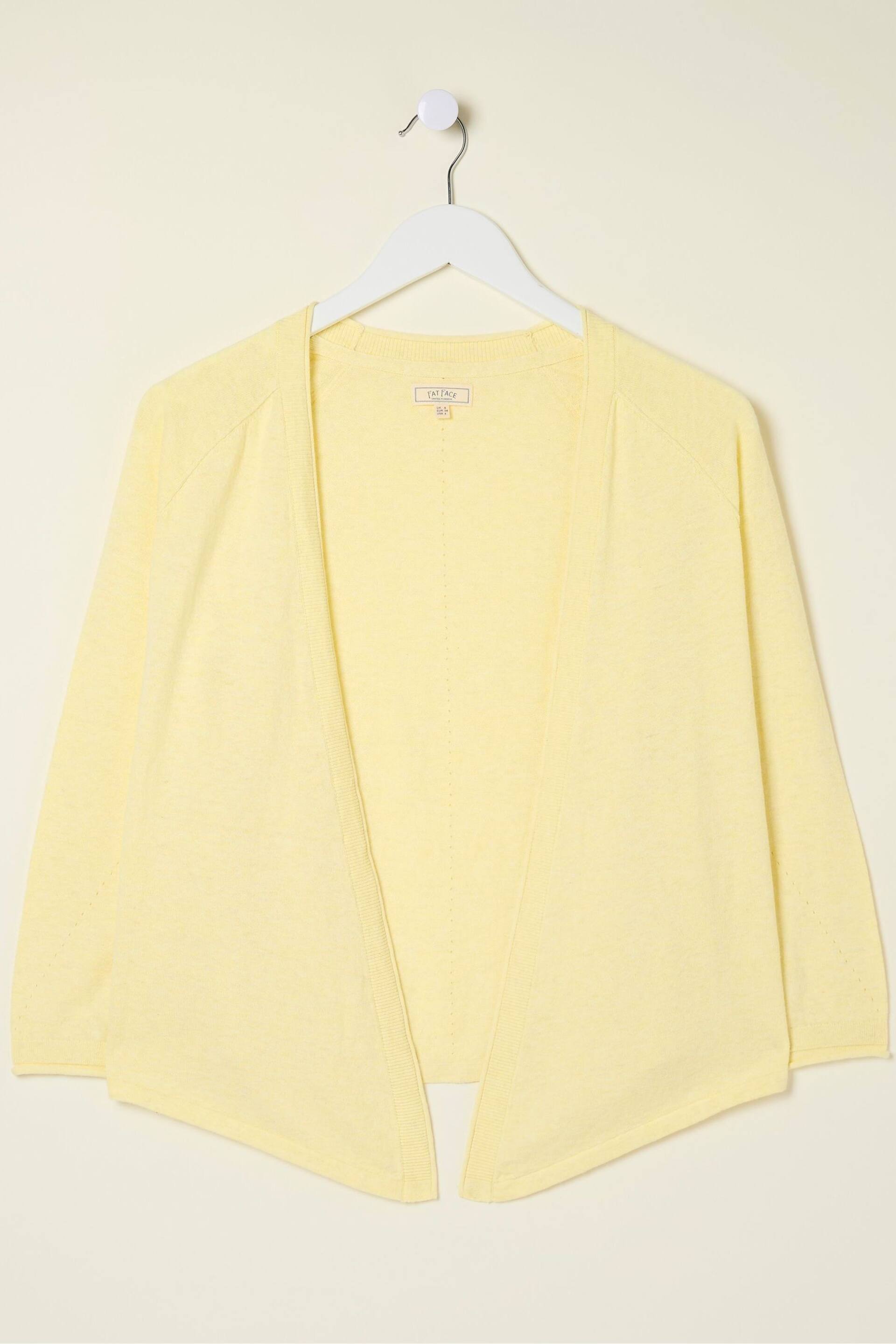 FatFace Yellow Tie Front Cardigan - Image 5 of 5