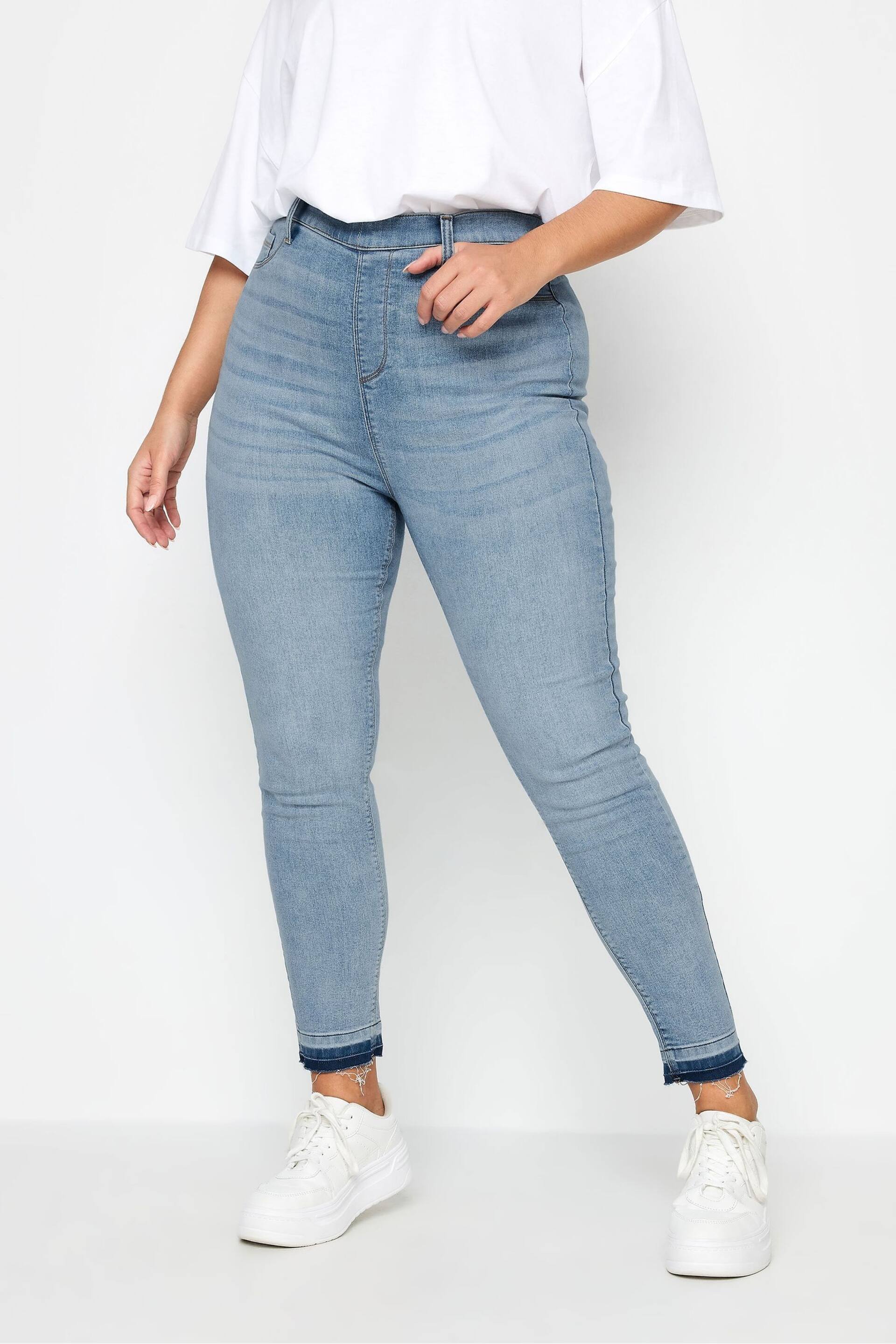 Yours Curve Light Blue Turn Up GRACE Jeans - Image 1 of 4