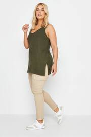 Yours Curve Green Knitted Vest Top - Image 2 of 4