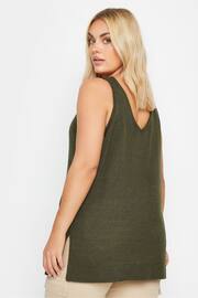 Yours Curve Green Knitted Vest Top - Image 3 of 4