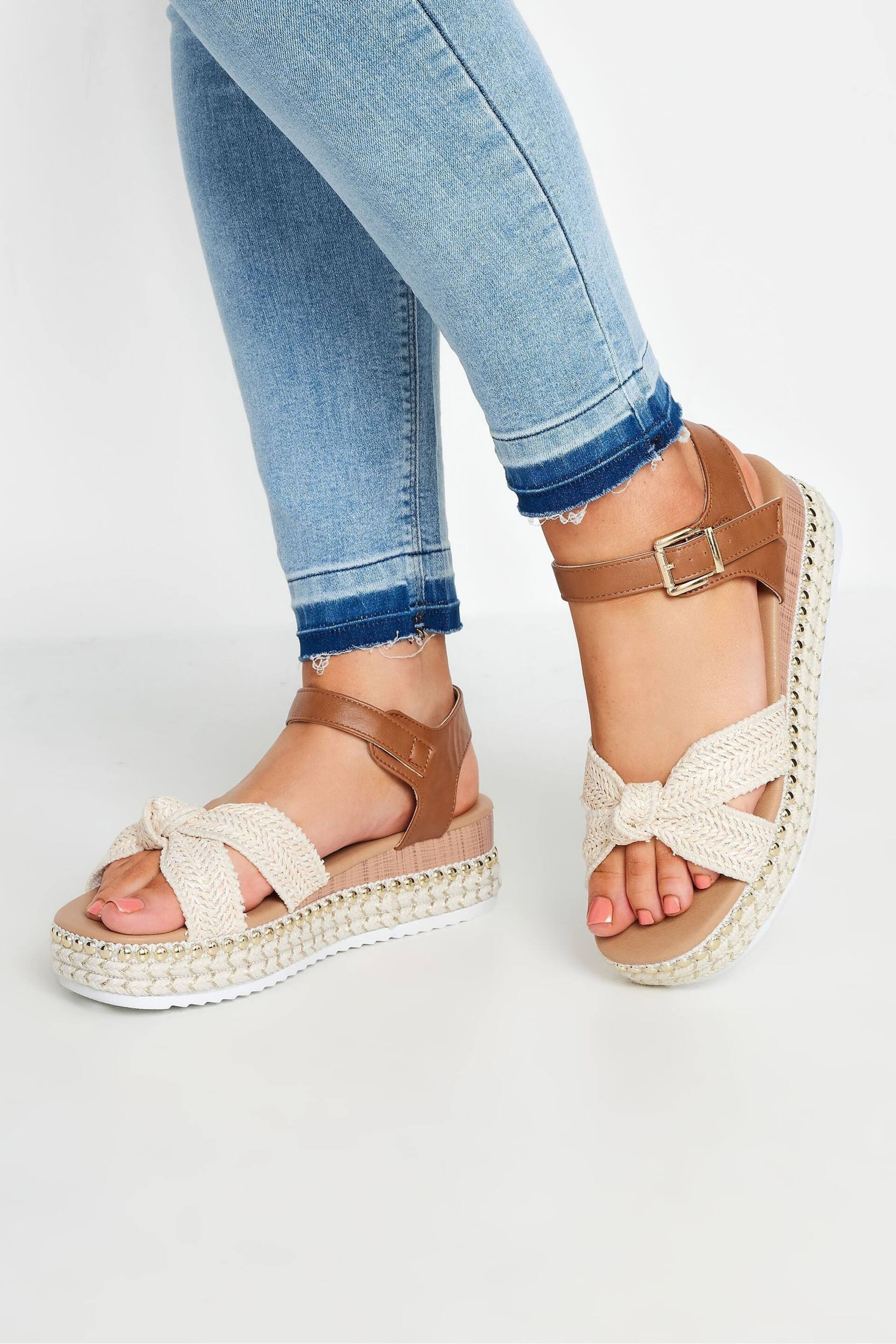 Yours Curve Natural Extra-Wide Fit Two Part Espadrilles - Image 1 of 5
