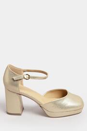 Yours Curve Gold Extra-Wide Fit Platform Court Shoes - Image 1 of 4