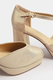 Yours Curve Gold Extra-Wide Fit Platform Court Shoes - Image 4 of 4