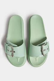 Yours Curve Green Buckle Strap Mule Sandal In Wide E Fit - Image 4 of 5