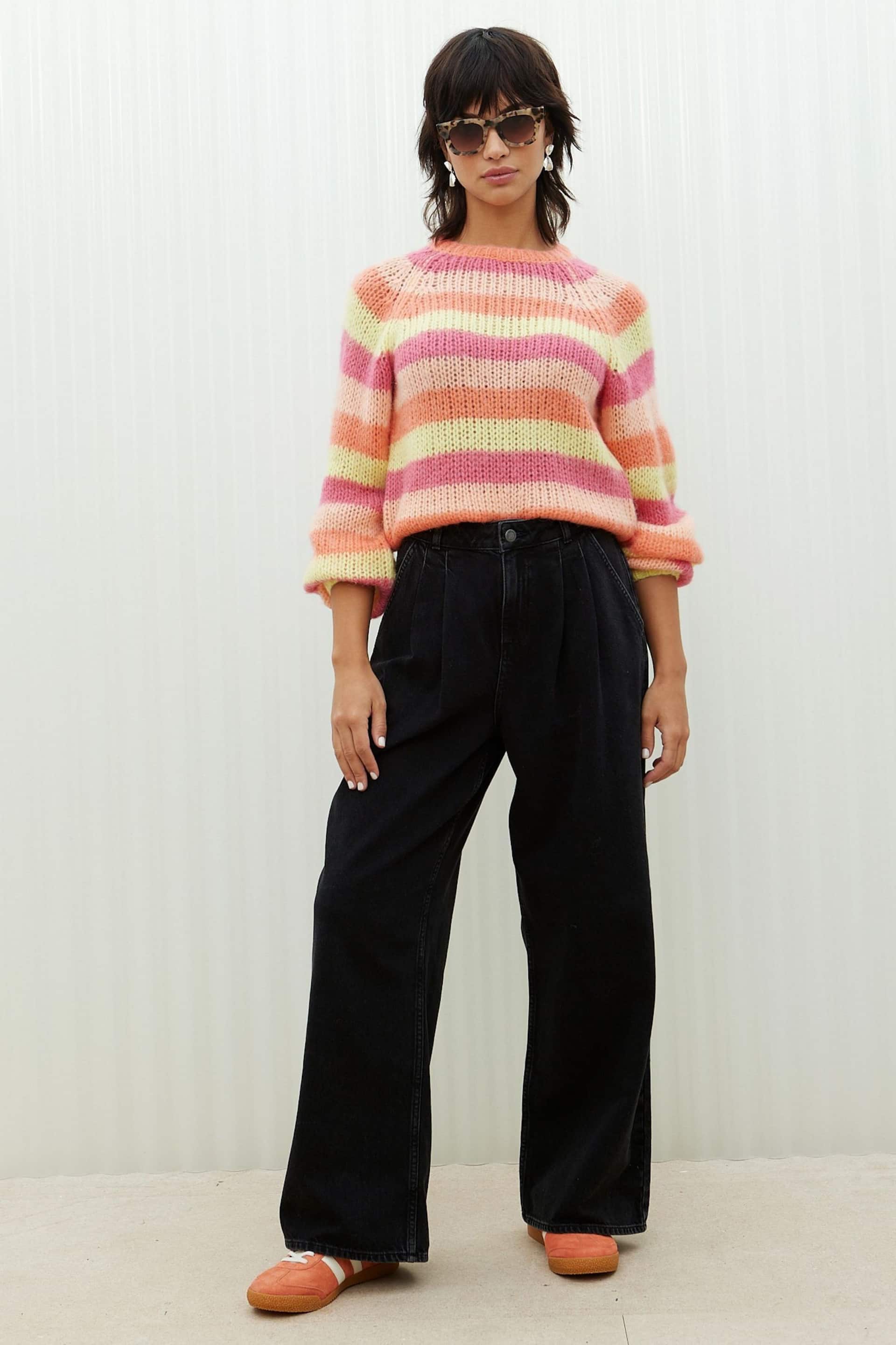 Oliver Bonas Multi Striped Lofty Knitted Jumper - Image 1 of 8