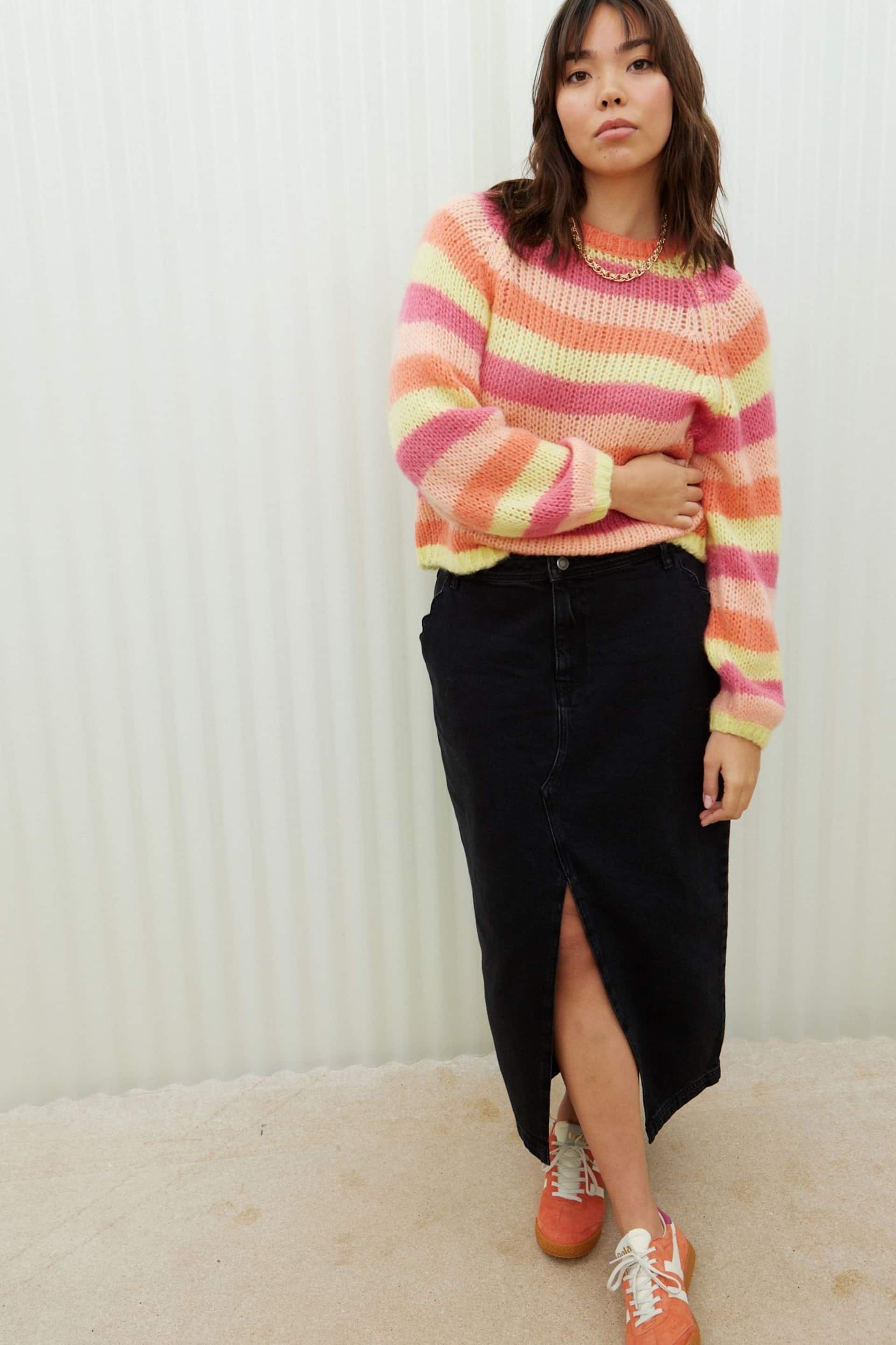 Oliver Bonas Multi Striped Lofty Knitted Jumper - Image 3 of 8