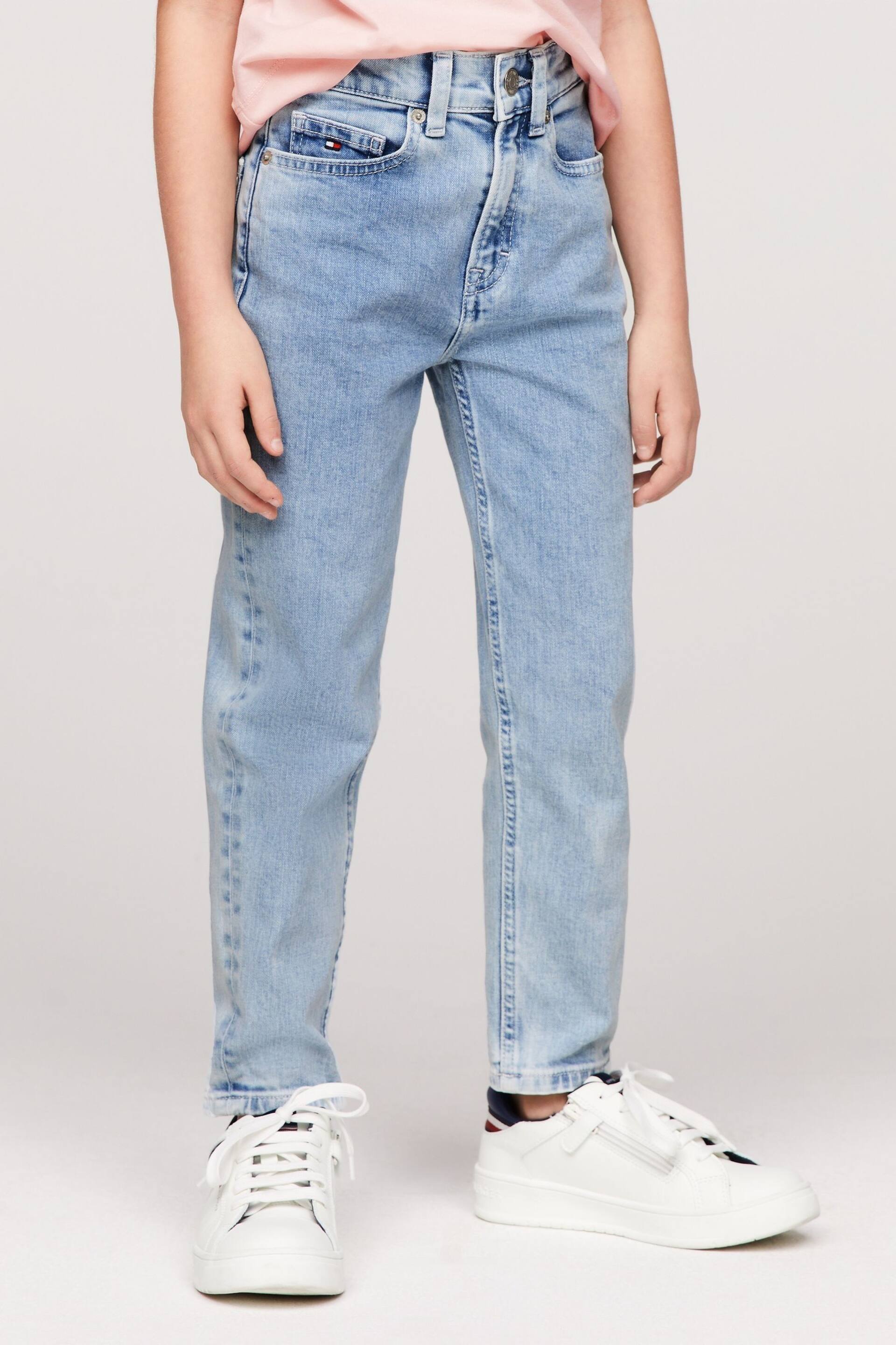 Tommy Hilfiger Blue High Rise Tapered Jeans - Image 1 of 5