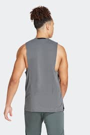 adidas Dark Grey Designed for Training Workout Tank Top - Image 3 of 7