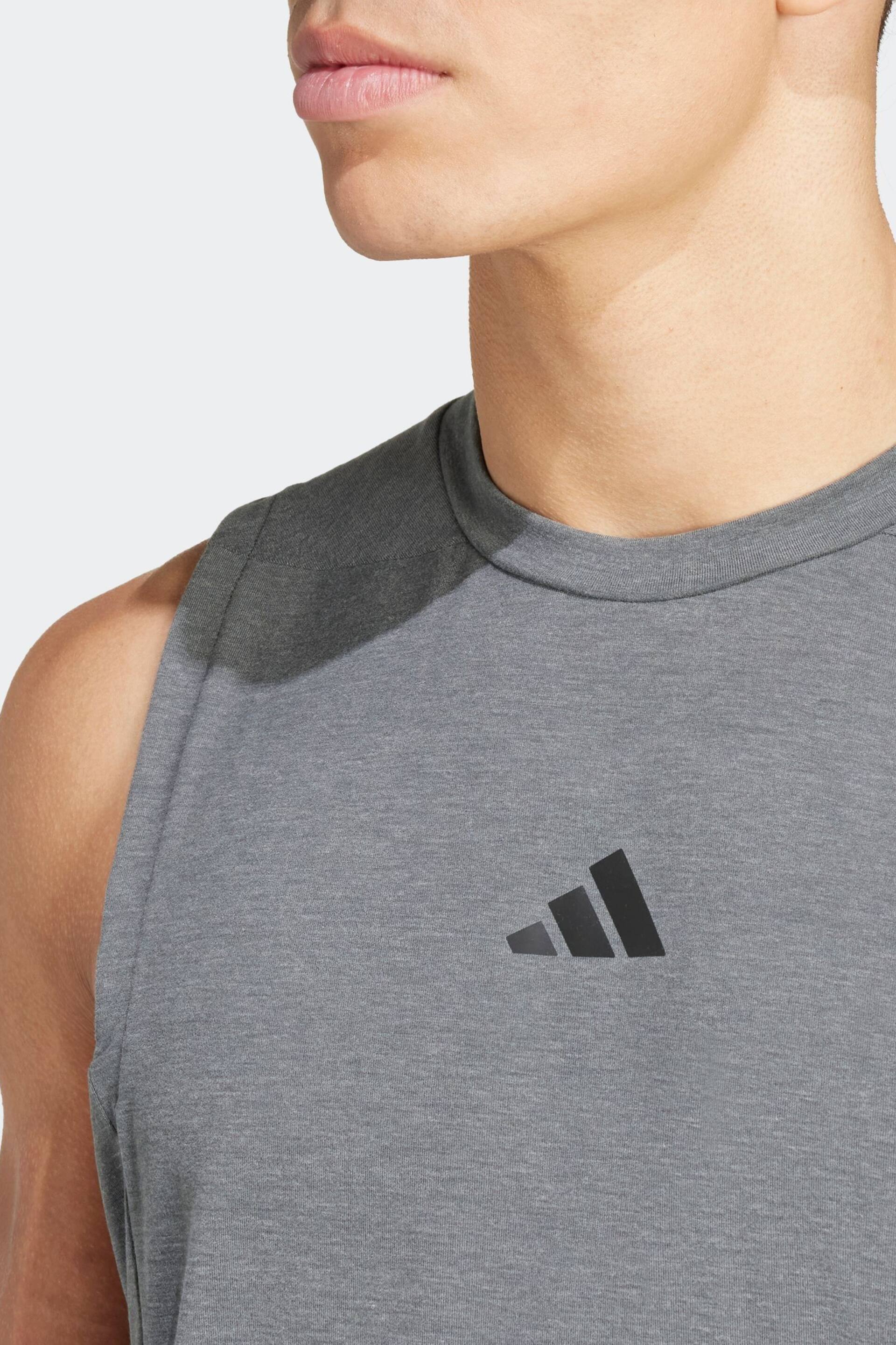 adidas Dark Grey Designed for Training Workout Tank Top - Image 5 of 7