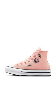 Converse Pink Butterfly Embroidered EVA Lift Youth Trainers - Image 3 of 9