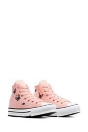 Converse Pink Butterfly Embroidered EVA Lift Youth Trainers - Image 5 of 9