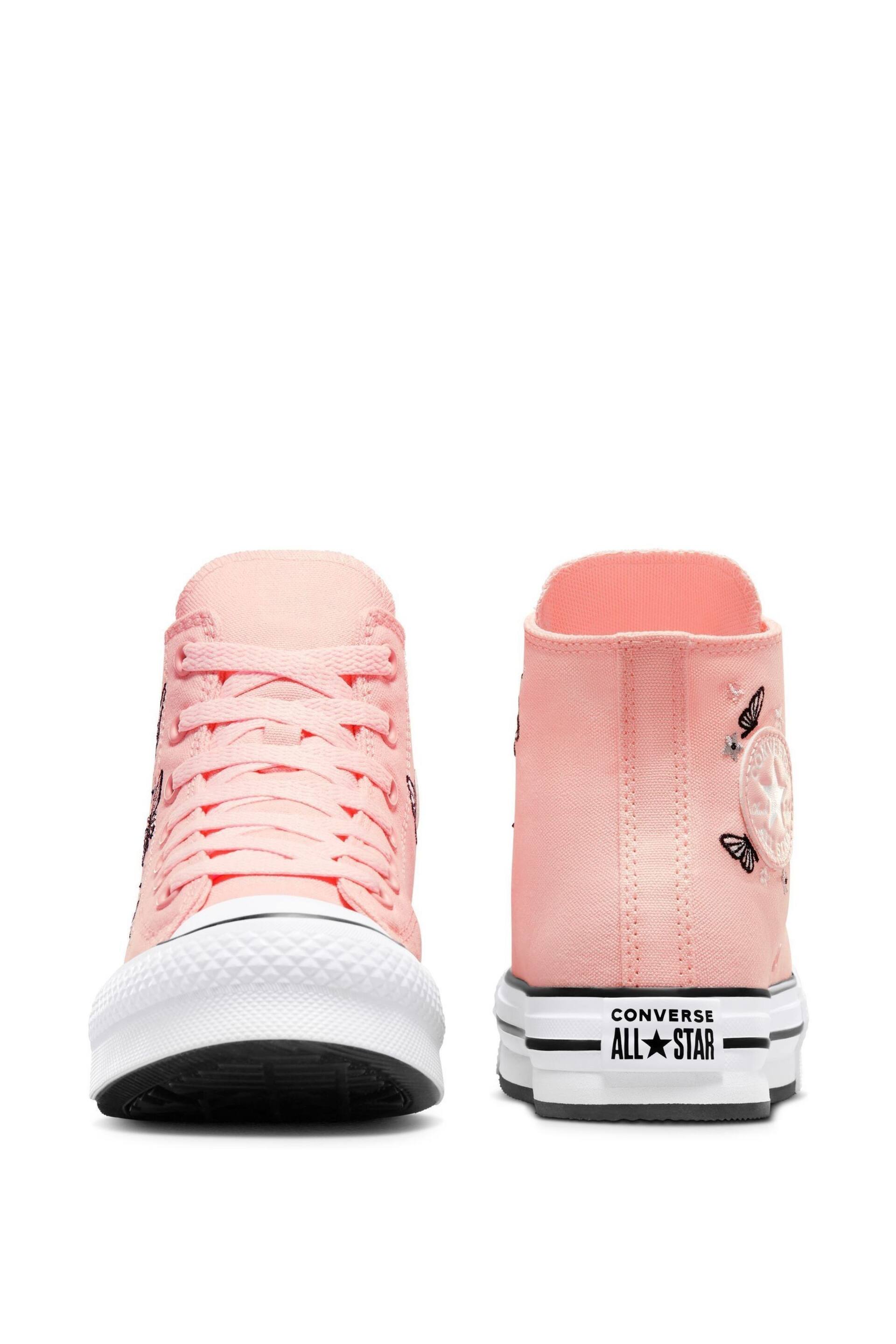 Converse Pink Butterfly Embroidered EVA Lift Youth Trainers - Image 7 of 9