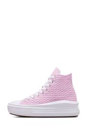 Converse Pink Chuck Taylor Crochet Move Youth Trainers - Image 2 of 8
