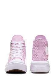 Converse Pink Chuck Taylor Crochet Move Youth Trainers - Image 5 of 8