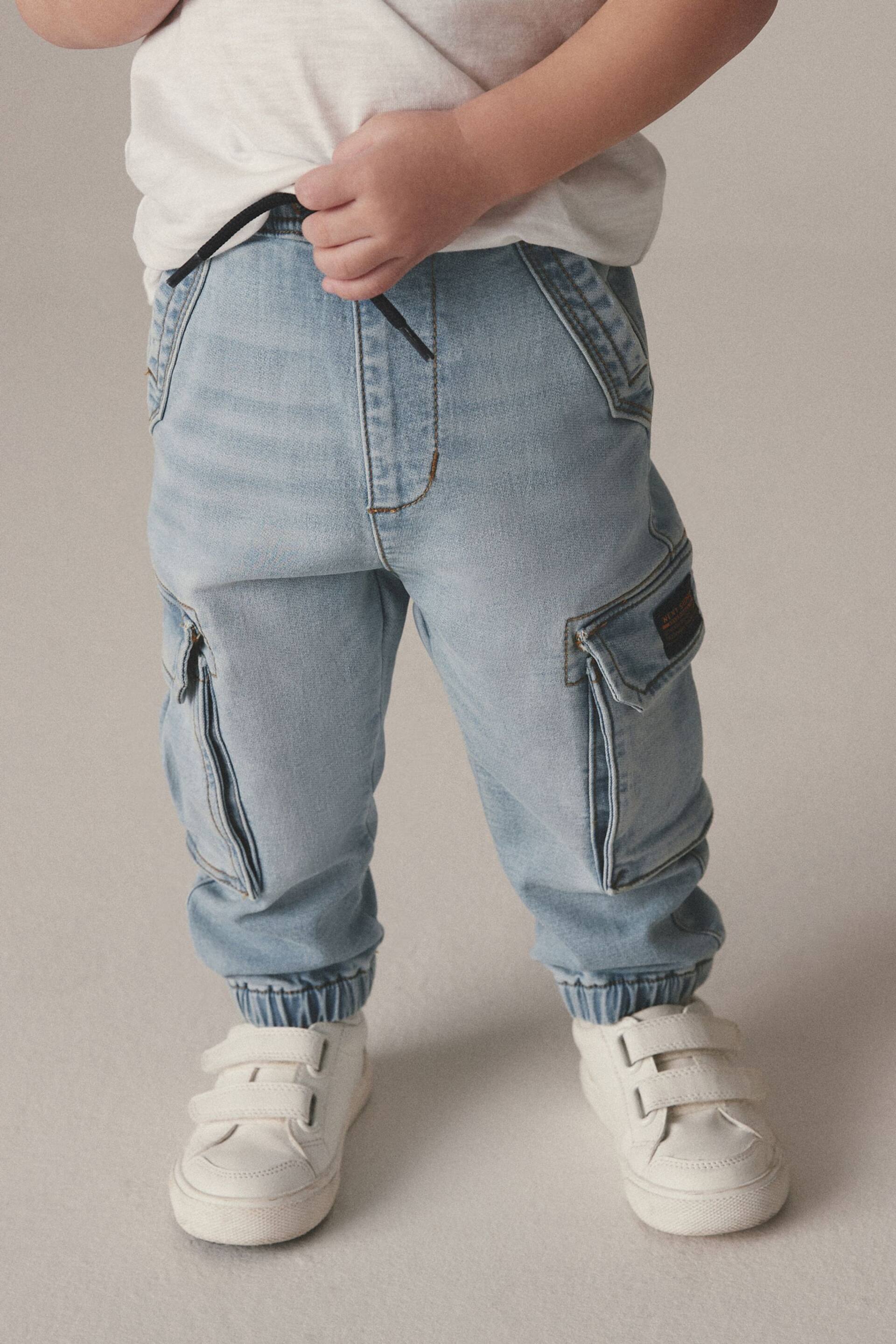 Bleach Denim Comfort Cargo Jeans (3mths-7yrs) - Image 1 of 7