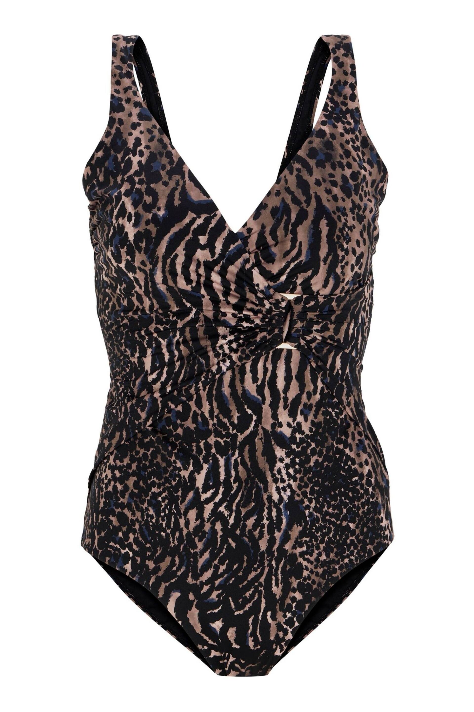 Mint Velvet Leopard Plunge Hardware Swimsuit - Image 4 of 5