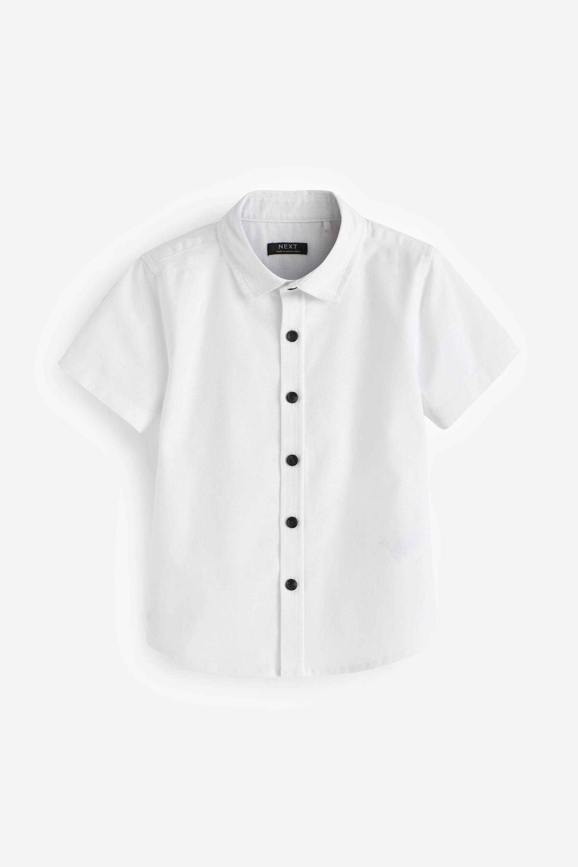 White Short Sleeve Oxford Shirt (3mths-7yrs) - Image 1 of 3